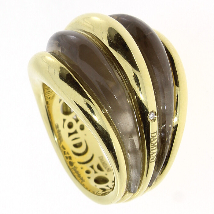SPICCHI DI LUNA DAMIANI ANELLO ORO GIALLO QUARZO FUMÈ E DIAMANTE 20076842