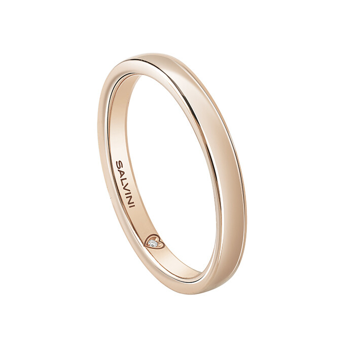 SALVINI FEDE NUZIALE BATTITO 3.00mm Oro Rosa Misura 15 con diamante 0.018 GH 20078051