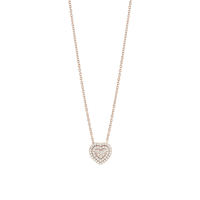 SALVINI BAGLIORI COLLIERINO CUORE (PICCOLO) ORO ROSA CON DIAMANTI TAGLIO BRILLANTE CT 0.18 COLORE GH 20091620