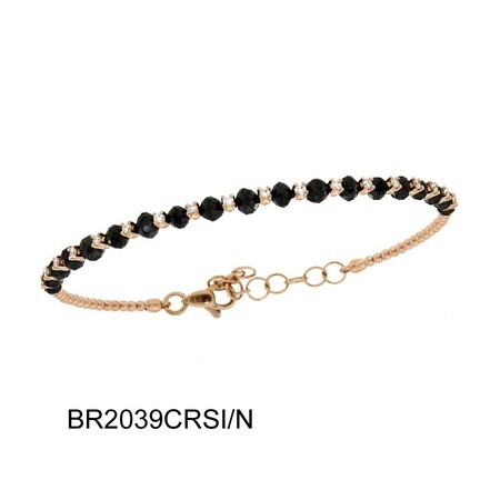 BRACCIALE GIOVANNI FERRARIS FRAGRANZE ORO ROSA DIAMANTI E DIAMANTI NERI Ref.BR2039CRSI/N