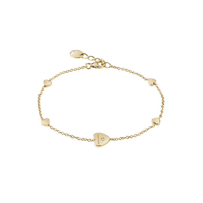 SALVINI I SEGNI 9KT. BRACCIALE CUORI ORO GIALLO E DIAMANTE 0.01 20087146