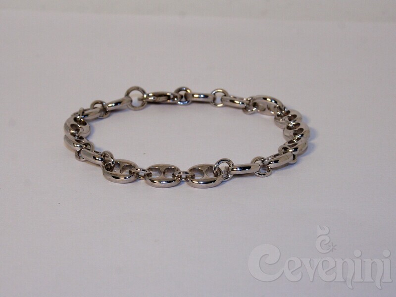 BRACCIALE SCARABEO Uomo/Donna In Argento Maglia Marina Media BR2020/AR