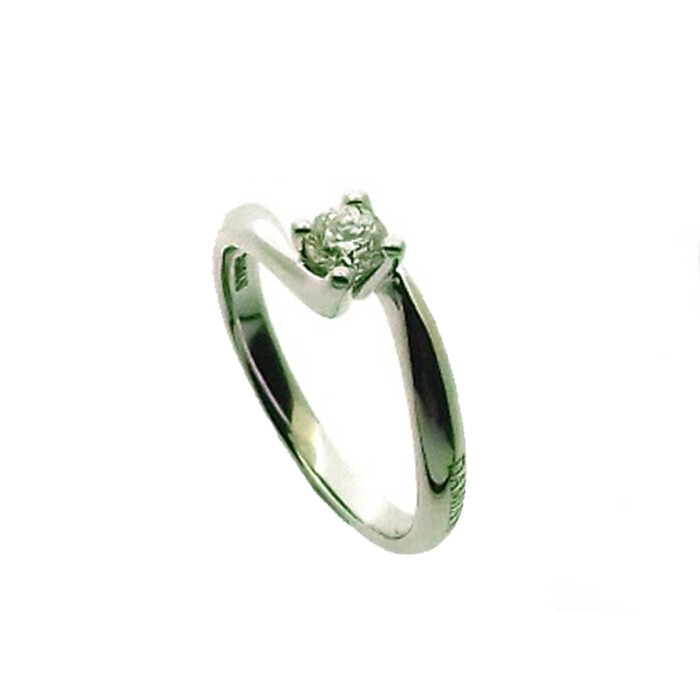 DAMIANI SCELGO TE VALENTINE ANELLO SOLITARIO DI FIDANZAMENTO ORO BIANCO  DIAMANTI CT. 0.15 G 20084403