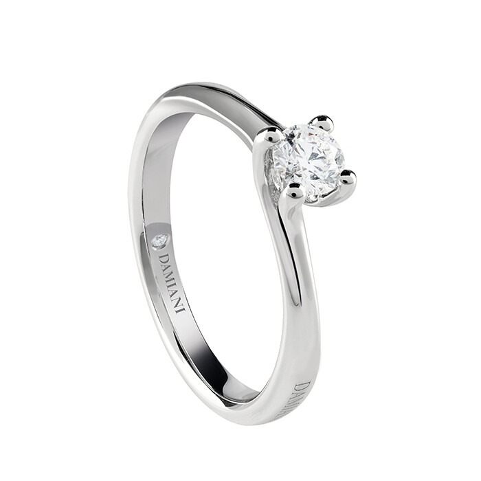 DAMIANI AMAMI ANELLO SOLITARIO DI FIDANZAMENTO IN ORO BIANCO E DIAMANTE CT.0.50 G VS2 CERTIFICATO GIA 81095640