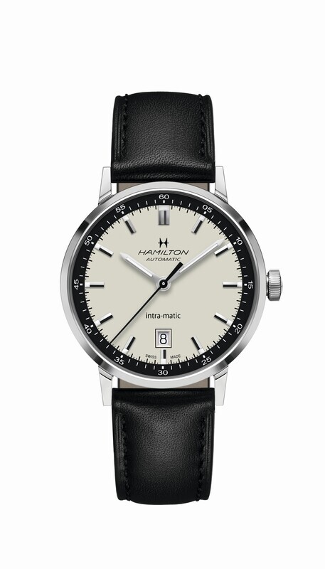 HAMILTON INTRA-MATIC OROLOGIO AUTOMATICO 40MM QUADRANTE BIANCO CON CINTURINO PELLE NERO H38425720