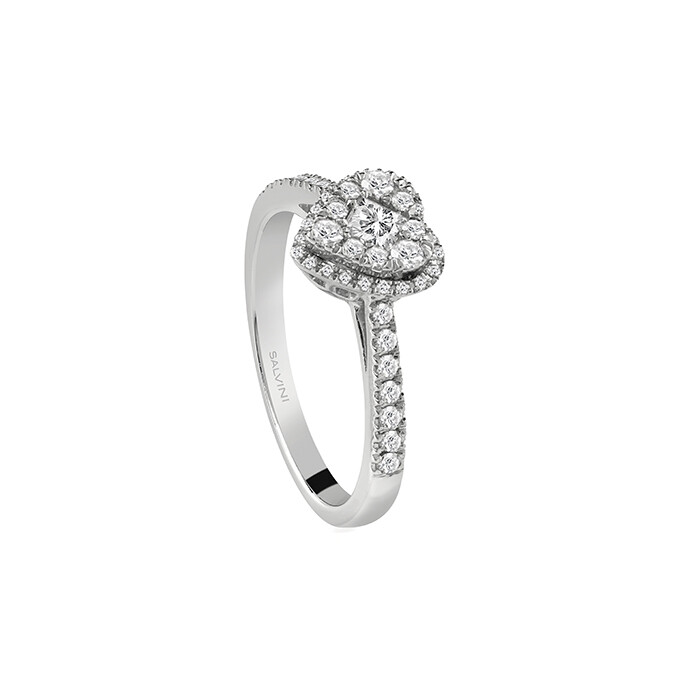 SALVINI ANELLO A CUORE FULL PAVÈ ORO BIANCO CON DIAMANTI CT 0.50 20075368