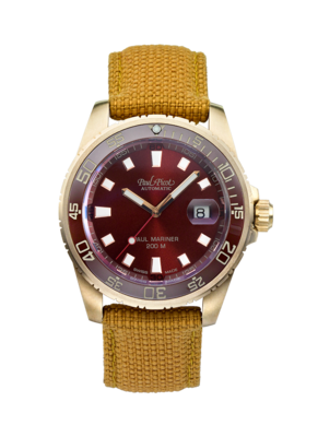 PAUL PICOT PAUL MARINER III BRONZE Automatic 42mm Red Ceramic Bezel Red Dial P4352.BZ.CBR/CORD