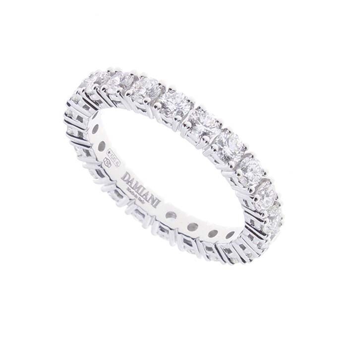 DAMIANI LUCE ANELLO VERETTA INTERA ORO BIANCO DIAMANTI CT0.90 20090834