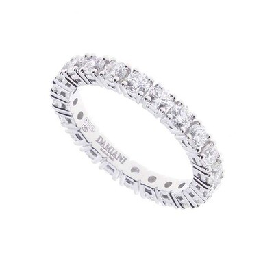 DAMIANI LUCE ANELLO VERETTA INTERA ORO BIANCO DIAMANTI CT0.90 20090834