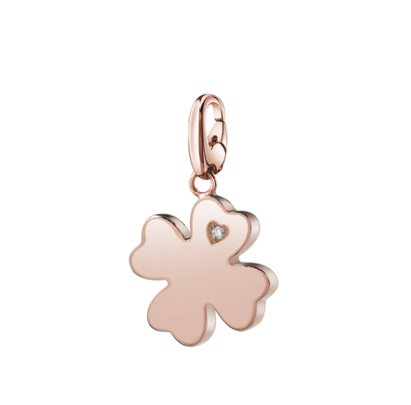 SALVINI CHARMS OF LOVE Ciondolo QUADRIFOGLIO in argento rosa con diamante 20077087