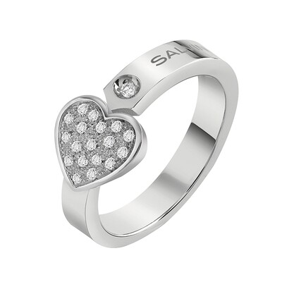 SALVINI I SEGNI Anello in oro bianco cuore con diamantI CT.0.14 20081174