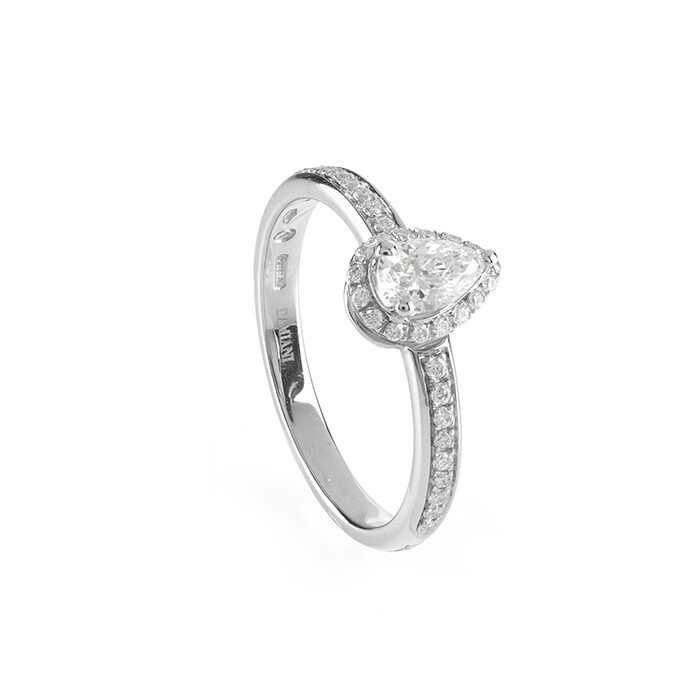 MINOU FULL PAVE DAMIANI FORM GOCCIA ANELLO ORO BIANCO E DIAMANTI 20091106
