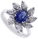 EMOZIONI DAMIANI ANELLO ORO BIANCO ZAFFIRO E DIAMANTI 81079068