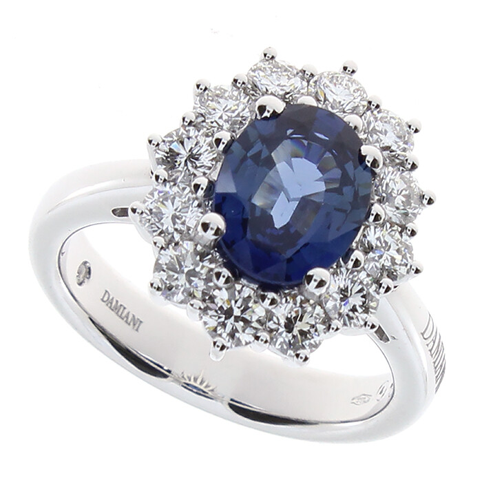 DAMIANI TIMELESS ANELLO ORO BIANCO ZAFFIRO E DIAMANTI 20094794