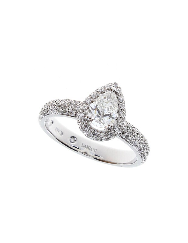 MINOU FULL PAVE DAMIANI FORM GOCCIA CERTIFICATO GIA ANELLO ORO BIANCO E DIAMANTI 81091836