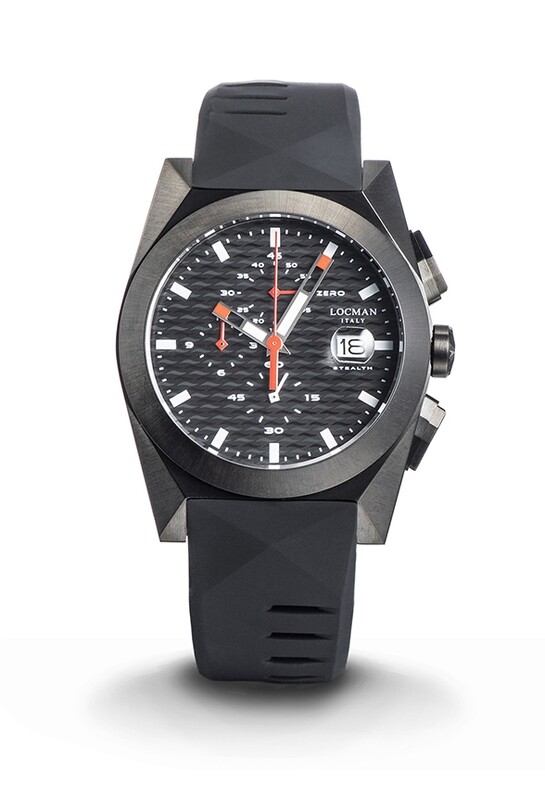 LOCMAN NUOVO STEALTH 41 MM UOMO/UNISEX CHRONO QUARTZ BLACK PVD 0812K01S-BKBKRDSK