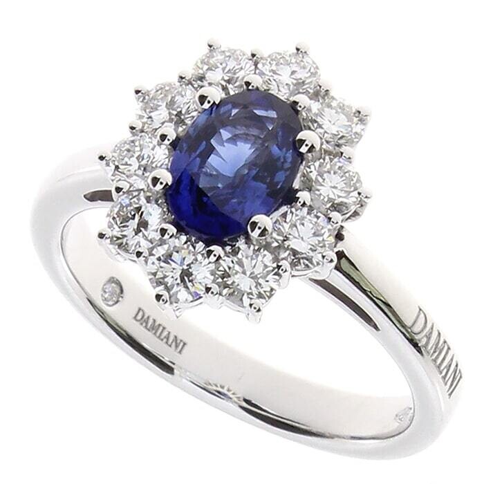 DAMIANI TIMELESS ANELLO ORO BIANCO ZAFFIRO E DIAMANTI 20094774