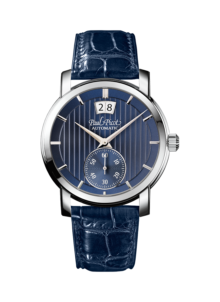 PAUL PICOT FIRSHIRE MEGAROTOR BIG DATE Automatic 42mm Limited Edition 400pz Blue Dial 0475S-261