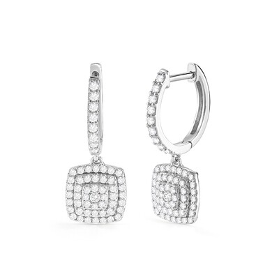 SALVINI BAGLIORI ORECCHINI PENDENTI ORO BIANCO CON DIAMANTI TAGLIO BRILLANTE CT 0.55 COLORE GH 20091608