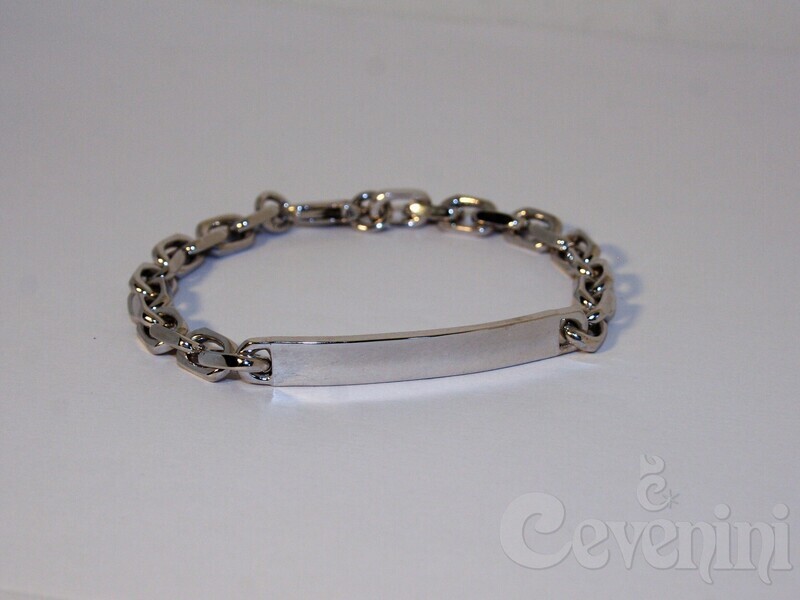 BRACCIALE SCARABEO Uomo In Argento Con Targa Media per Incisione BR2058/AR