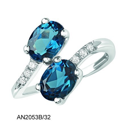 MINÙ MYBLUE ANELLO BY GIOVANNI FERRARIS ORO TOPAZIO LONDON BLUE E BRILLANTI Z18AN2053B/32