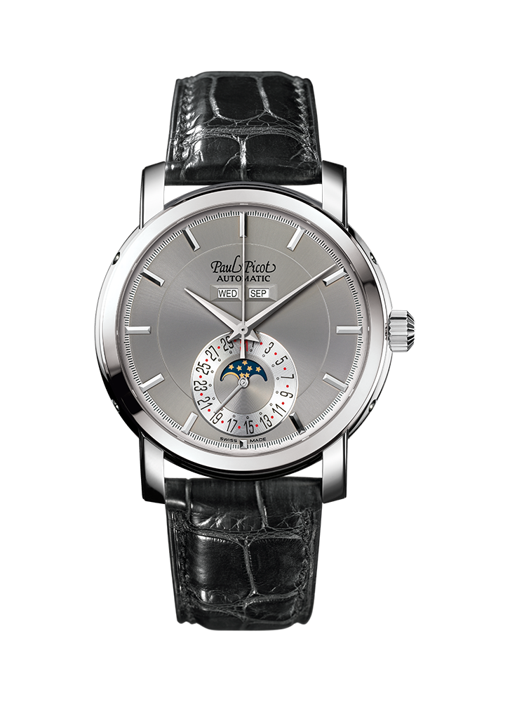 PAUL PICOT FIRSHIRE MEGAROTOR MOONPHASE Automatic 42mm Limited Edition 400pz Grey Dial 0459S-861