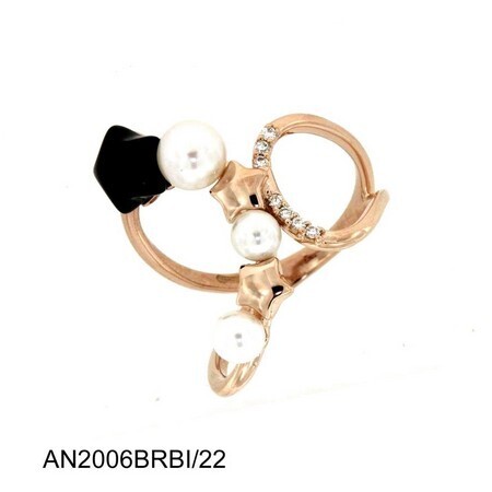 MINÙ MIRIADE ANELLO BY GIOVANNI FERRARIS ORO ROSA BRILLANTI ONICE E PERLE AN2006BRBI/22