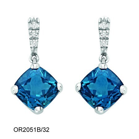 MINÙ MYBLUE ORECCHINI BY GIOVANNI FERRARIS ORO BIANCO TOPAZIO LONDON BLUE E BRILLANTI Z18OR2051B/32