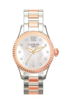 LOCMAN ISOLA D'ELBA DONNA 30MM ACCIAIO E PVD ROSE QUADRANTE BIANCO MADREPERLA 0465M14A-0RMWNK2BM