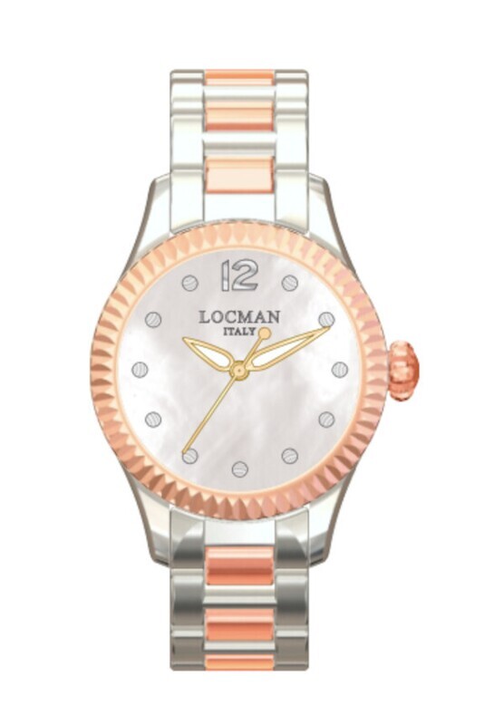 LOCMAN ISOLA D'ELBA DONNA 30MM ACCIAIO E PVD ROSE QUADRANTE BIANCO MADREPERLA 0465M14A-0RMWNK2BM