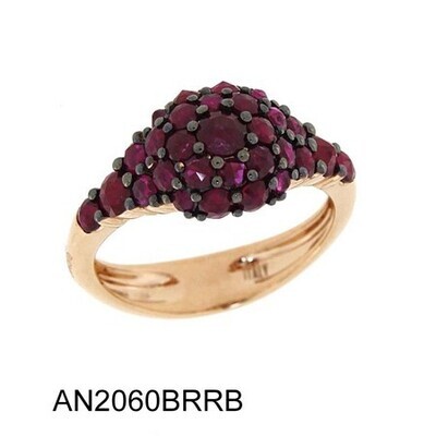 ANELLO GIOVANNI FERRARIS FRAGRANZE ANELLO ORO ROSA RUBINI  Ref. AN2060BR/RB