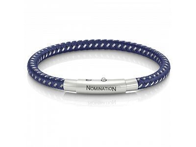 NOMINATION BRACCIALE TRIBE in tessuto Blu scuro e acciaio 026430 004