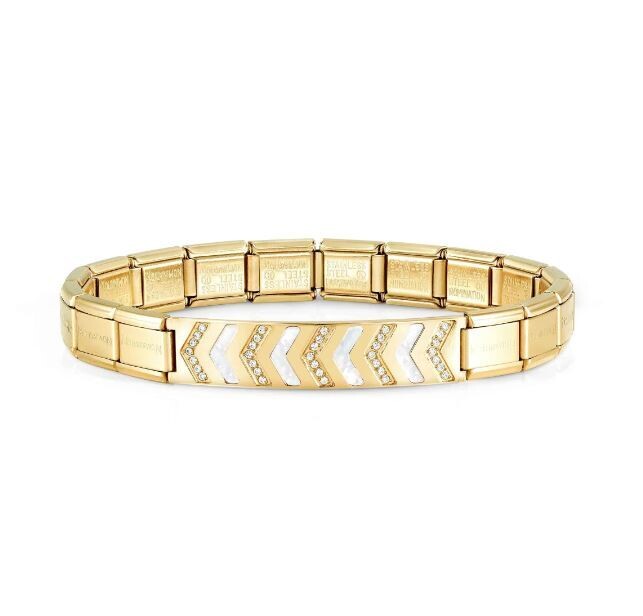 NOMINATION BRACCIALE TRENDSETTER ORO GIALLO CON MADREPERLA Bracciale in Acciaio con inserti preziosi 021144 012