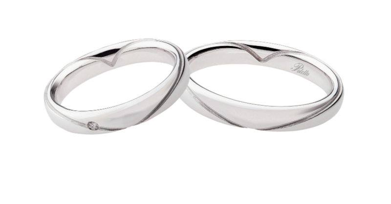 POLELLO FEDE NUZIALE (1pz) con Cuore Oro Bianco Misura 13 con diamante 0.02 G 2693DB