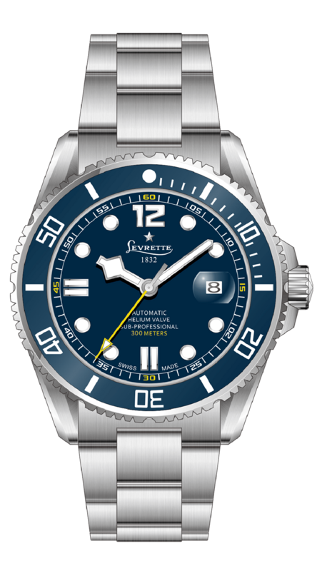 LEVRETTE 1832 LEVMASTER SUB-PROFESSIONAL 300 HELIUM VALVE 43MM ACCIAIO QUADRANTE BLU CON BRACCIALE AUTOMATIC LUNETTA CERAMICA 7004.20B.B60.B20 LEVRETTE 1832 LEVMASTER SUB-PROFESSIONAL 300 HELIUM VALVE 43MM ACCIAIO QUADRANTE BLU CON BRACCIALE AUTOMATIC LUNETTA CERAMICA 7004.20B.B60.B20