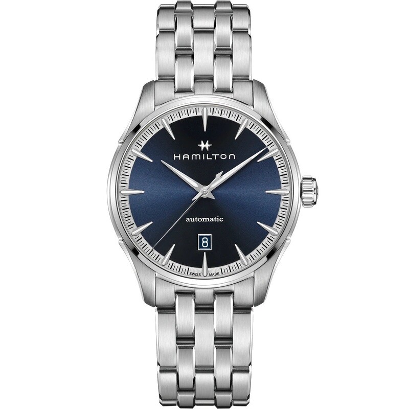 HAMILTON JAZZMASTER AUTO 40MM BLU BRACCIALE ACCIAIO H32475140