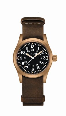 HAMILTON KHAKI FIELD MECHANICAL BRONZE OROLOGIO MECCANICO 38MM CINTURINO NATO PELLE MARRONE H69459530
