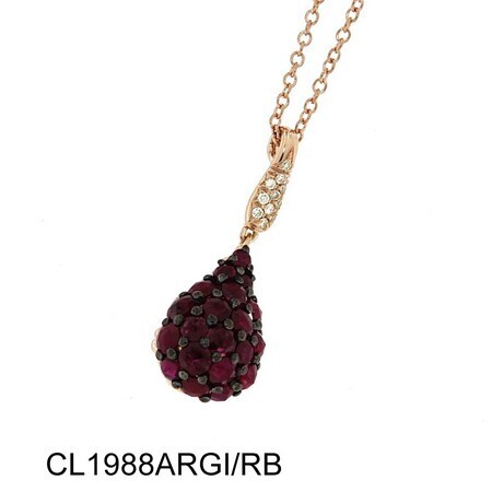 FRAGRANZE COLLANA GIOVANNI FERRARIS ORO ROSA BRILLANTI CAPE E RUBINI Ref. CL1988ARGI/RB
