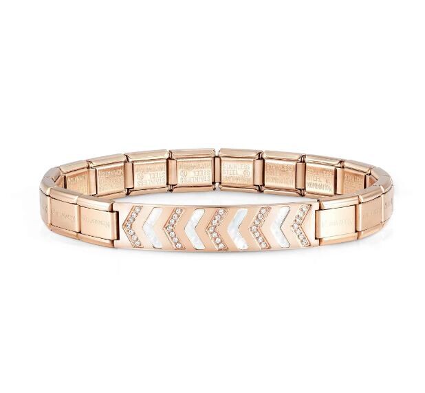 NOMINATION BRACCIALE TRENDSETTER ORO ROSA ZIRCONI E MADREPERLA Bracciale per Lei con Madreperla 021144 011