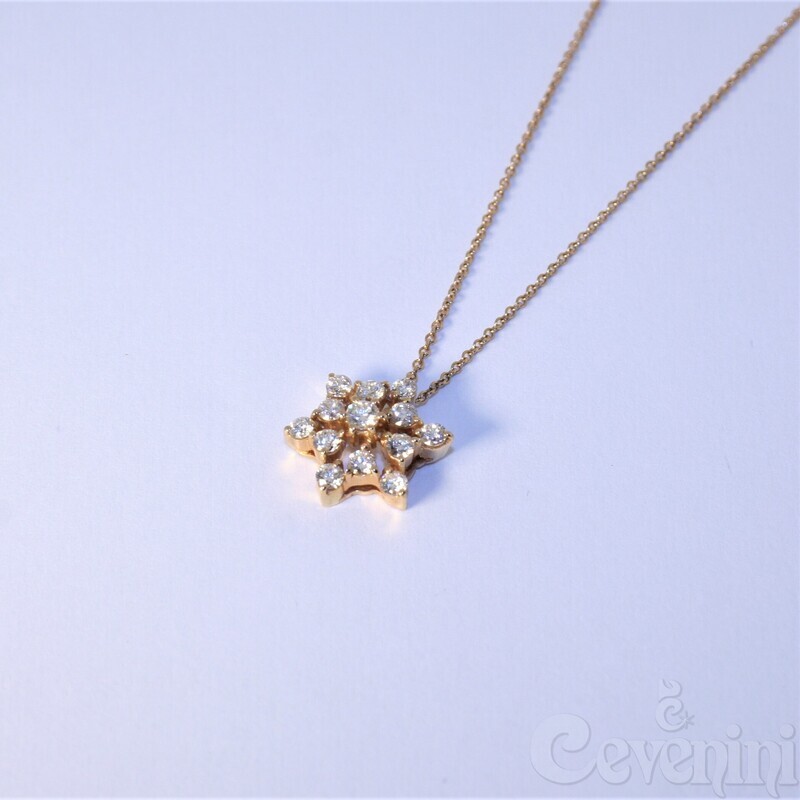 COLLANA SHINING STAR CEVENINI GOLD SELECTION ORO ROSA 750‰ CON DIAMANTI TAGLIO BRILLANTE