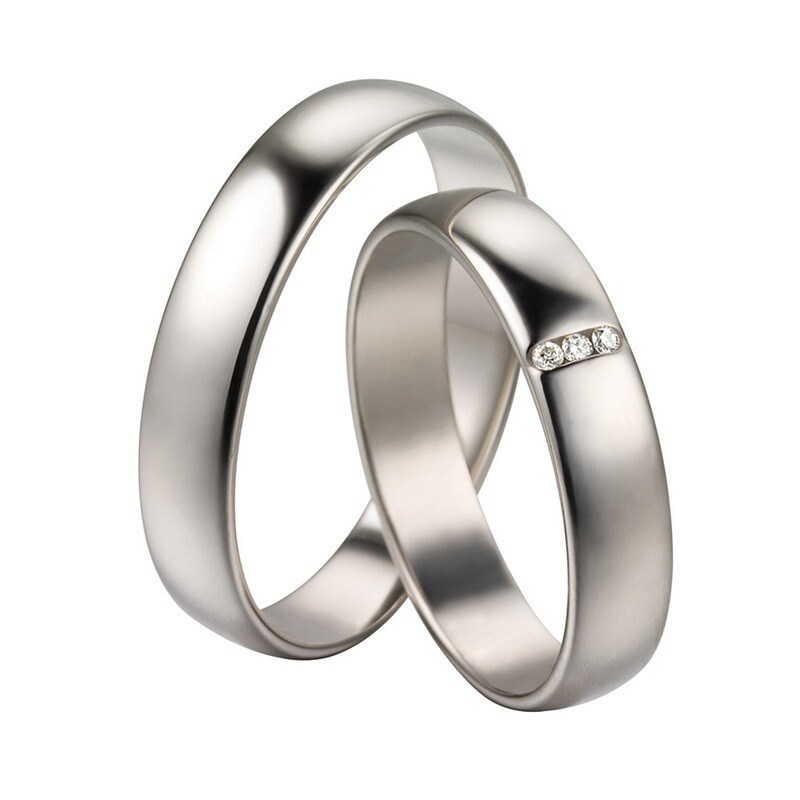 POLELLO FEDE NUZIALE/ANELLO (1pz) Platino Misura 13 con diamanti ct.0,02 2338UP1
