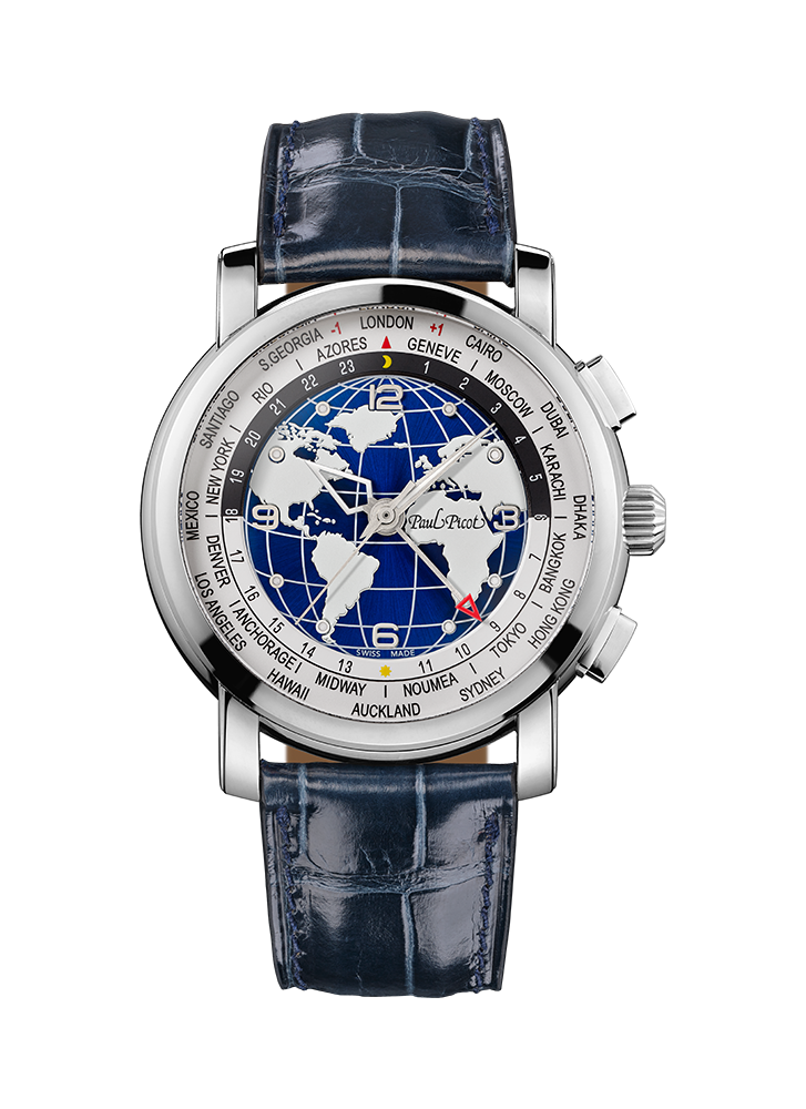 PAUL PICOT FIRSHIRE MEGAROTOR GMT Automatic 42mm Blue Dial 0482SG-2401W