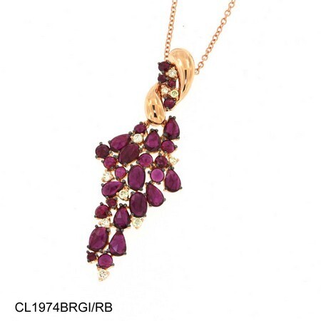 PAVOREAL COLLANA GIOVANNI FERRARIS ORO ROSA BRILLANTI CAPE E RUBINI Ref. CL1974BRGI/RB