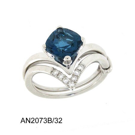 MINÙ MYBLUE ANELLO APRIBILE PER UNO O DUE DITA BY GIOVANNI FERRARIS ORO BIANCO TOPAZIO LONDON BLUE E BRILLANTI Z18AN2073B/32