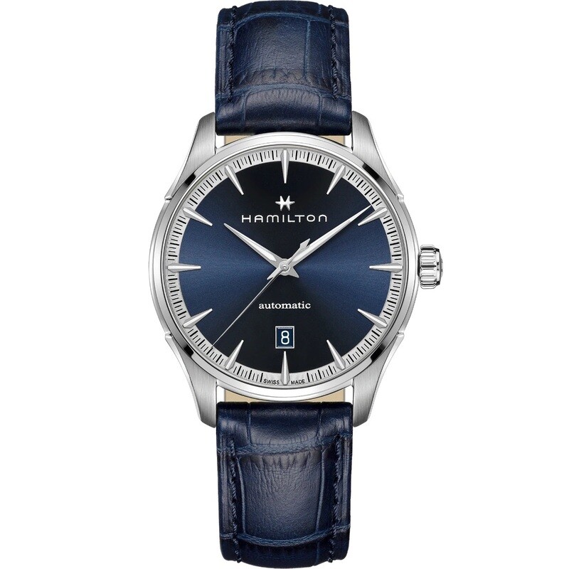 HAMILTON JAZZMASTER AUTO 40MM BLU CINTURINO PELLE BLU H32475640