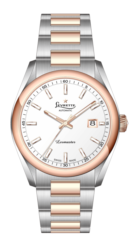 LEVRETTE 1832 LEVMASTER ELEGANT 41mm ACCIAIO E PVD ROSE QUADRANTE BIANCO AUTOMATIC BRACCIALE ACCIAIO BICOLOR 4015.23A.W64.B23