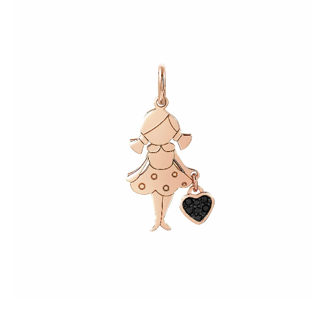 NOMINATION CHARM BAMBINA CON CUORE IN ORO ROSA Charm Charming Lei con cuore e zirconi 148522 012