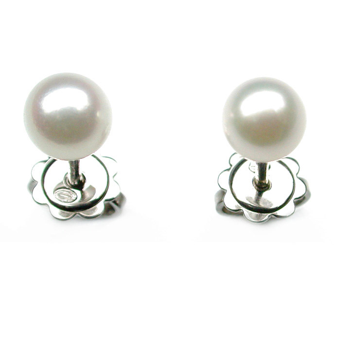 DAMIANI LE PERLE Orecchini in oro bianco e perle 8.50mm ACQUA SALATA JAPAN 20011421