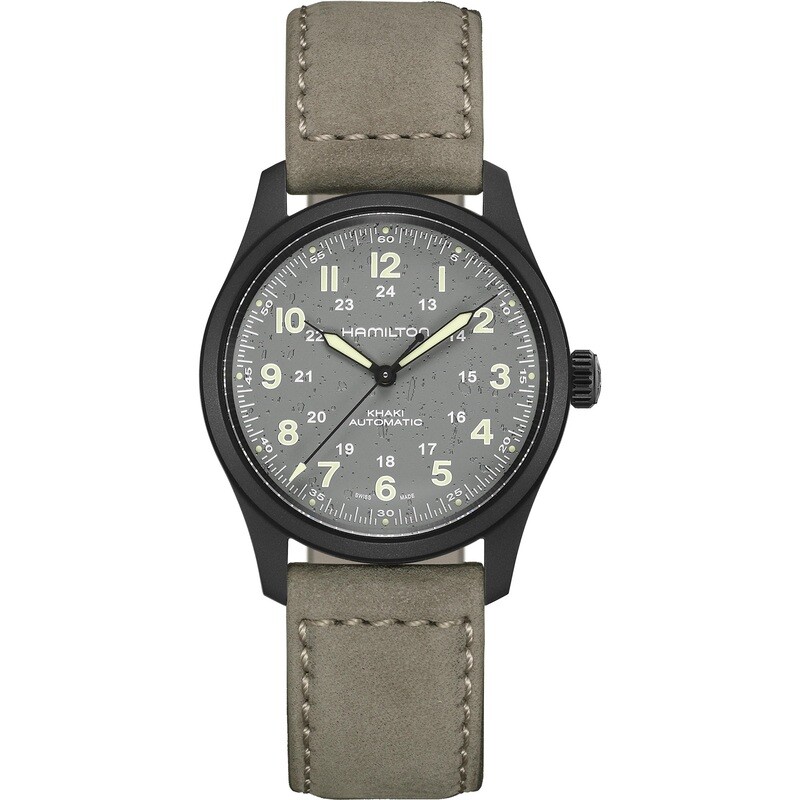 HAMILTON KHAKI FIELD TITANIUM AUTO 38MM QUADRANTE TEXTURE GRANITO H70215880