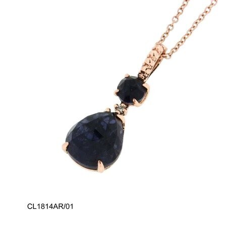 MINU' MINUOSA COLLANA GIOVANNI FERRARIS ORO ROSA IOLITE E DIAMANTE TAGLIO BRILLANTE Ref. CL1814AR/01